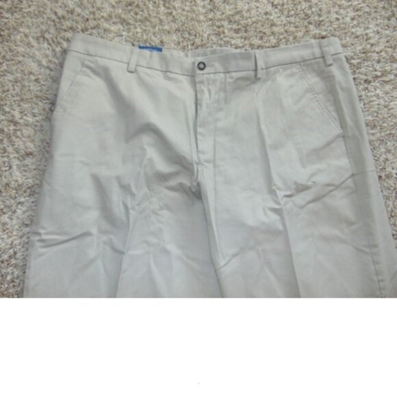 Mens Dress Pants 48x34 Croft & Barrow Khaki Classic Easy Care Stretch Flat Front - Picture 3 of 6